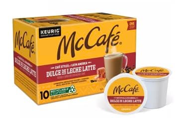 McCafé Dulce de Leche Latte, One Step Latte Single Serve Keurig K-Cup Pods, Flavored Coffee, 10-Count Box (1 Pack of 10)