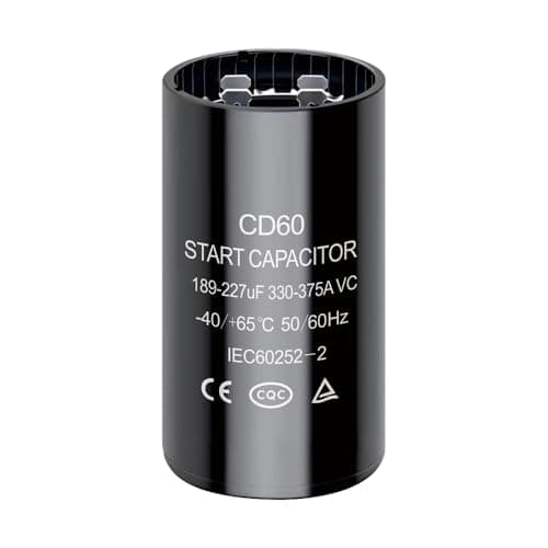 189-227 uf/MFD CD60 Round Start Capacitor ±20% 50/60 Hz 330-375 VAC Round Motor Well Pump Start Capacitor (189-227 uf/MFD, 1)