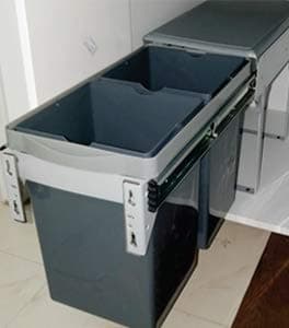 Marsun Plastic Open-Top Sliding Waste Bin (250 x 452 x 365 mm)