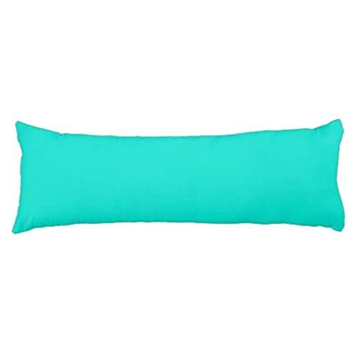 Zauxina Body Pillow Cover for Bed Plain Solid Turquoise Long Cotton Body Pillow Case 20 x 54 Inch