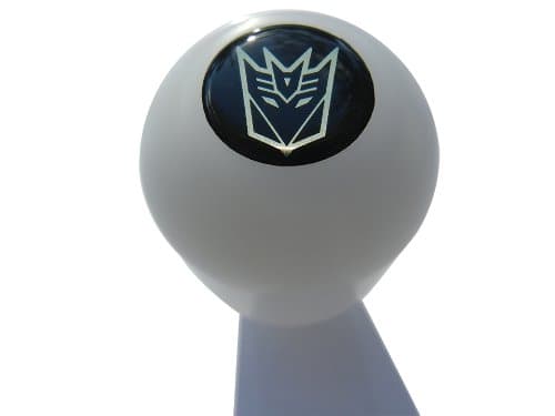 10x1.25mm Thread Transformers Decepticons JDM Drift White Teflon Shift Knob (Threaded – NO Adapters) for Nissan Datsun Sentra SER Spec V Altima Maxima Sentra Primera Pulsar NX 200SX 240SX 280ZX 300ZX S13 S14 S15 NX1600 NX2000 Nismo JDM