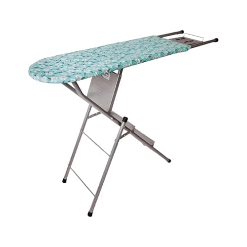 Peng Essentials Multicomfort Ironing Board with Ladder for Clothes| Foldable & Height Adjustable Ironing Board Table with Ladder and Iron Holder, Size- 122x33 cm, (Green)