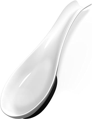 Vremi White Ceramic Spoon Rest for Kitchen Counter or Stove - 9-inch Porcelain Drip Catcher with Removable Black Silicone Base for Resting Cooking Spoons or Utensils