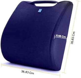 BackGood Orthosit Back Support | Ortho Designed High Density Foam | 5-Year Warranty | Premium Lumbar Support for Office Chair | Lower Back, Sciatica Pain Relief Backrest,Back Pillow (Blue)