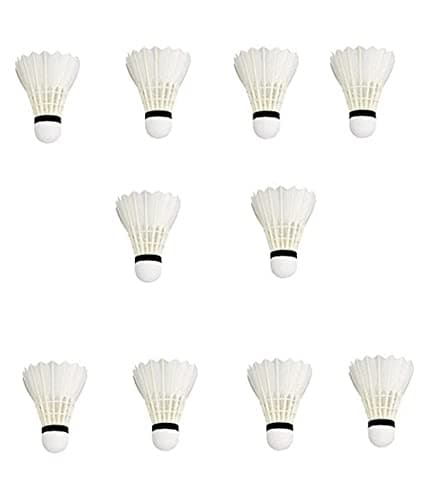 EmmEmm Badminton Feather Shuttle Cocks Speed Wings Box for Playing Badminton 10pcs