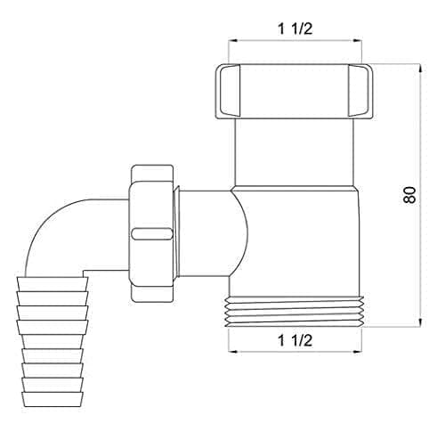 Drain Waste Trap Pipe Extension Connector 1 1/2" BSP with Dishwasher Input