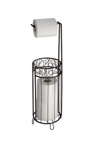 InterDesign Twigz Toilet Tissue Roll Stand Plus, Bronze