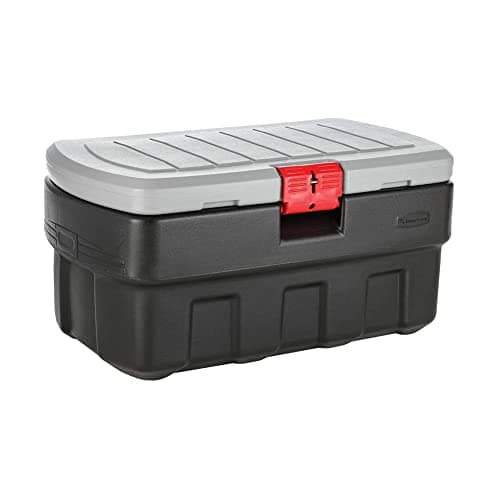 Rubbermaid 1191 Action Packer Rectangular Storage Box, 35-Gallon (Black, White)