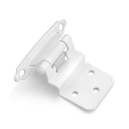10 Pack (5 Pair) 3/8" Inset White Self Closing Cabinet Hinges for Offset Kitchen Cabinet Door, Face Frame Semi Concealed Kitchen Cabinet Hinges