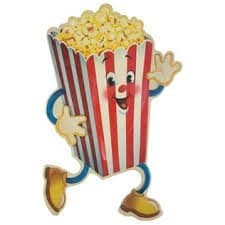 Dancing Popcorn Embossed Die Cut Tin Sign Decoration