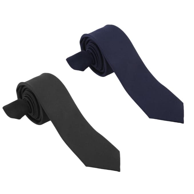 Solid Color Slim Microfiber Tie-Matte Finish Tie for Men, Boys, Gents-Formal & Casual Wear-Combo Pack