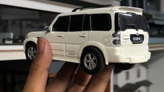 Laxmi Pull Back Scorpio Toy CAR for Kids. | with Opening Doors and Hood Opening. | Miniature Scaled Models Toy CAR. [ Colour May be red, White, Black, Blue SSB1001