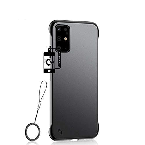 covers wale framless samsung galaxy s20 plus back cover frameless case anti slip grip and camera protection back cover for galaxy s20+ (black) - Black
