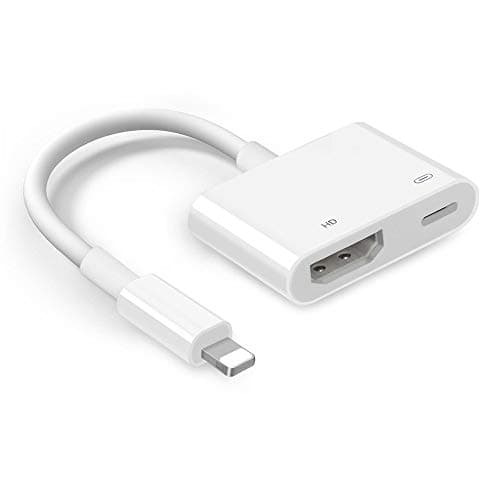 Ucaca iPhone 6 7 8 X XR iPad HDMI Adapter Converter 2 in 1 Plug and Play 1080P Audio AV Adapter Connector to HDTV Projector