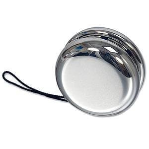 SHINY SILVER PLATED YOYO. PERSONALISED FREE. PLEASE E-MAIL US YOUR ENGRAVING INSTRUCTIONS.