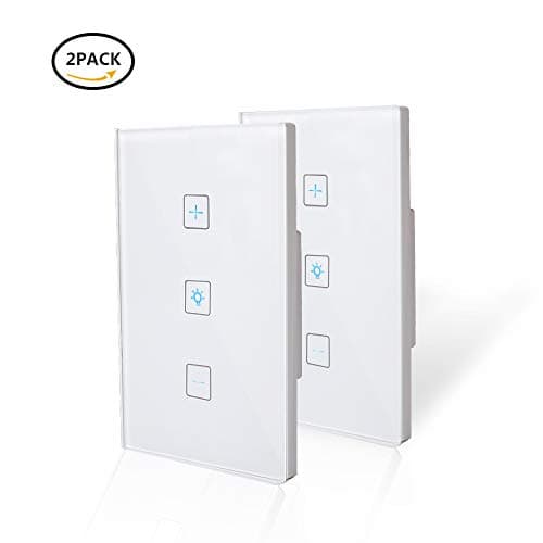 Wifi Light Switches-Smart Dimmer Switch Panel Work with Alexa Google Home IFTTT-Timer Function and Phone Remote Control Wall Light Any Where-No Hub Required and Free App  (2 Pack)
