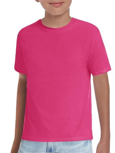 Haloumoning Boys T-Shirts Kids Short Sleeve Crewneck Solid Basic Tees Casual Tops 5-14 Years