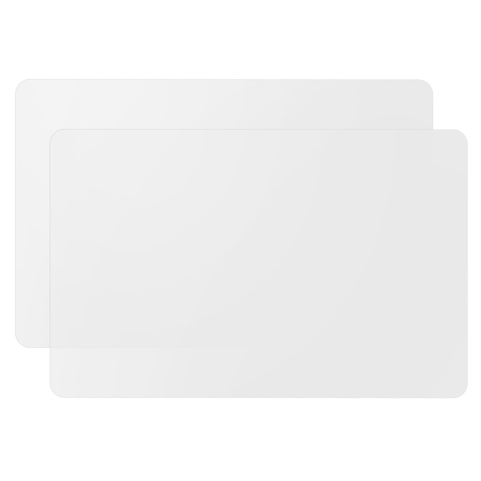 2 Pack Silicone Mats for Kitchen Counter, Treerit 23.62" x 15.75" Thick Large Silicone Mat, Nonskid Heat Resistant Countertop Protector, Easy to Clean, White Translucent