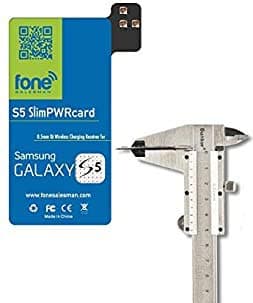 S5 SlimPWRcard - 0.5mm Ultra Thin Qi Receiver Card Module for Samsung Galaxy S5 V Compatible with S-View Cover and NFC Function, Recommended to Use with QiStone+ & WoodPuck or Koolpad