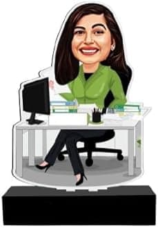 Personalized Gift for IT Employees - Caricature Standee With personalized caption Coolest gift for IT employees Unique corporate gift (Boss Queen)