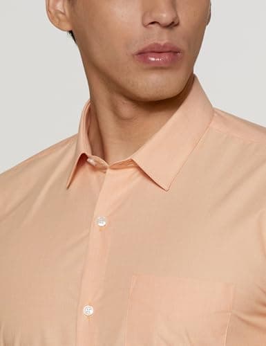 Peter England Men's Everday Regular Fit Solid Shirt | Cotton Rich | 5-Pin Pocketing