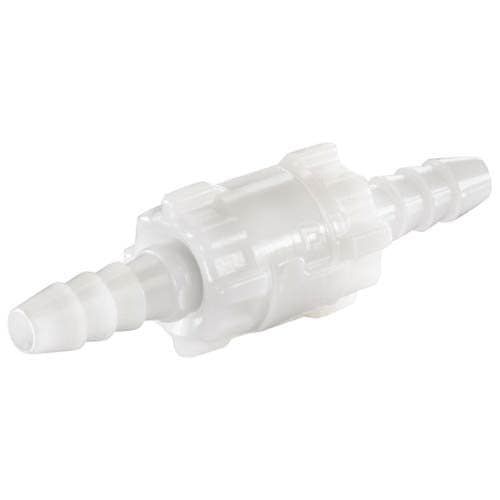 LinkTech 10AC Twist Lock Coupling, Acetal, in-line, valved, 1/8" Hose Barb; 25/pk