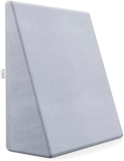 FOVERA Memory Foam Wedge Pillow | 2 Years Warranty | Wedge Cushion for Back Support, Acid Reflux, Snoring, GERD, Leg Elevation, Pregnancy (Velvet Grey, Medium 7" Height)