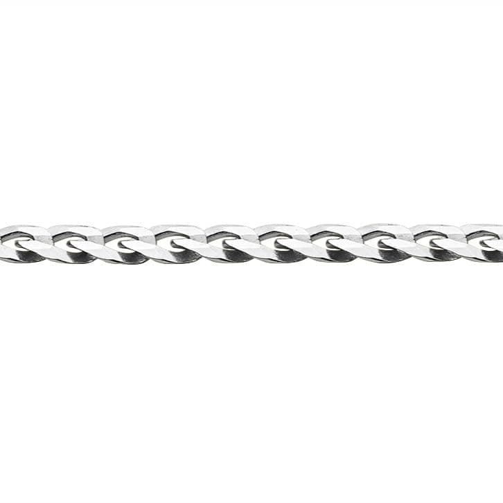 Miabella Italian Solid 925 Sterling Silver 3.5mm Diamond-Cut Cuban Link Curb Chain Necklace for Women Men Made in Italy, Sterling Silver, Gemless, Sterling Silver, No Gemstone