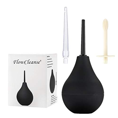 FlowCleanse Enema Douche Bulb Kit with 3 Changeable Comfort Tips. Medical Grade Material Flow Cleanse Cleaning Men/Women/Anal/Vaginal