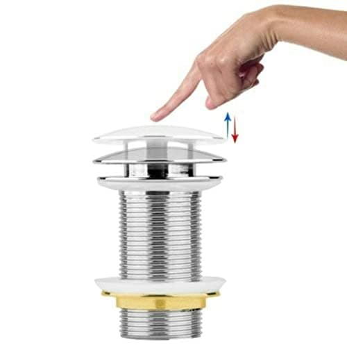 KKD® Heavy Quality Full Brass Pop Up Full Thread Waste Coupling 32 MM (5", Silver)