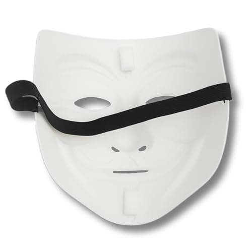 2 Pack Premium Hacker Masks – White & Black Hacker Style Thick PVC Masks – Spy Ninjas PZ9 Project Zorgo Inspired