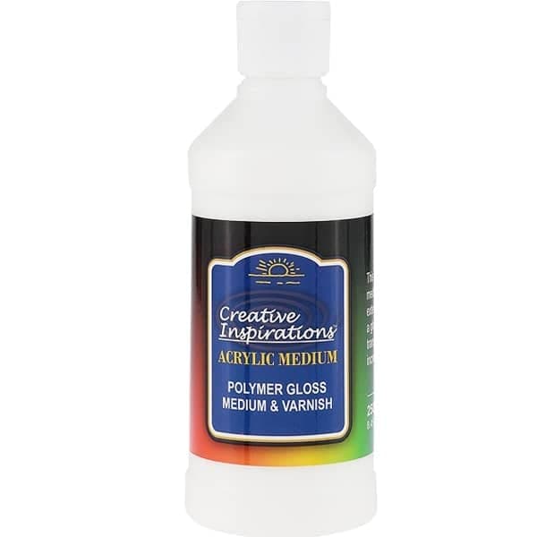 Creative Inspirations Acrylic Polymer Medium and Varnish - 250ml Bottle - Gloss Varnish for Acrylic Painting, Extends and Enhances Color, Create Acrylic Glazes, Soap and Water Clean-Up