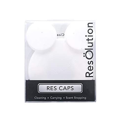 ResOlution Caps Universal Caps for Cleaning, Storage, and Odor Proofing Glass Water Pipes/Rigs and More - White