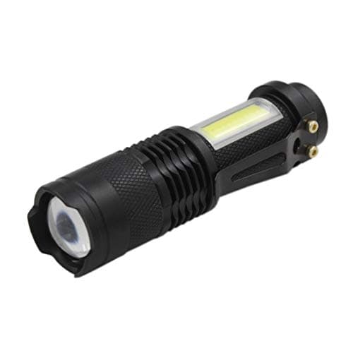 JOYLIT LED COB Flashlight White Light Everyday Flashlights, 620nm Red LED Torch Lamp With Clip, Adjustable Focus Handheld Tactical Lights for Kids Camping Emergency Travel Hiking Portable MINI Light
