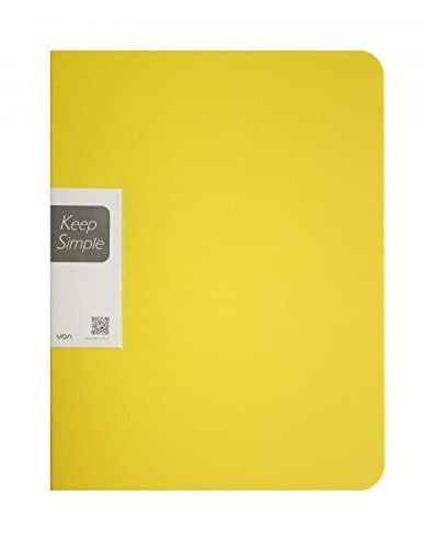 SHUTER A4 Size 40 Pockets Paper File Display Book Folder for Report Sheets,Artworks,Music Sheets,Clippings (Yellow)