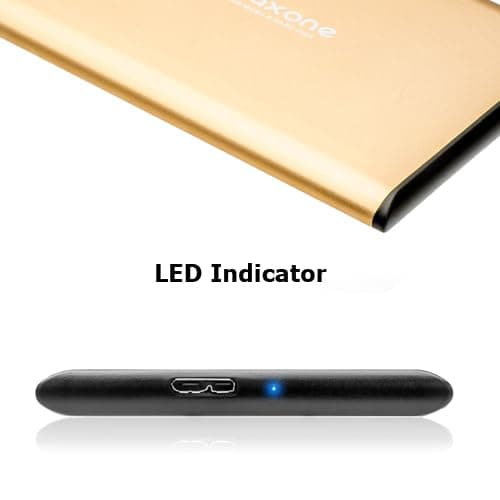 Maxone Portable External Hard Drive 160GB-USB 3.0 2.5" Ultra Slim Aluminum HDD Backup for PC/Desktop/Laptop/TV/Chromebook/Windows Gold
