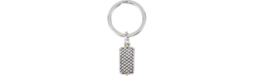 Sterling Silver 70.54 X Woven Rectangle Ash Holder Key Chain With Packaging