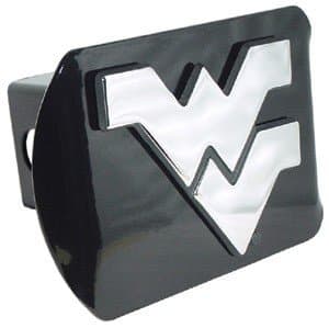 WVU Black and Chrome Hitch Cover