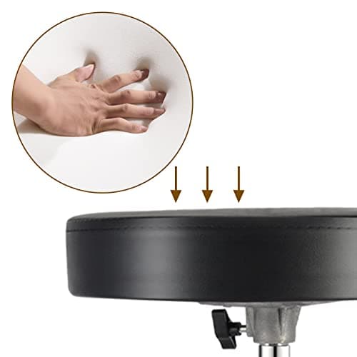 EastRock Drum Throne Drum Seat Height Adjustable Padded Drum Stool Floding Portable Drummer Throne with Anti-Slip Feet for Adults and Kids Drummers (Black)