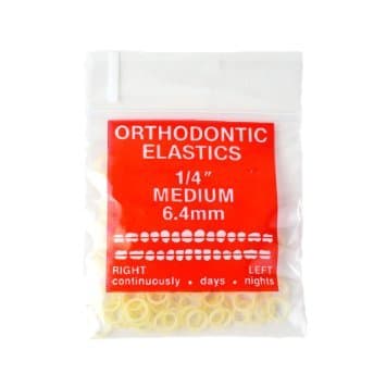 100 pack Orthodontic Elastics Bands 1/4 medium (6.4 mm) diameter 4.5 ounces force - Great for Dreadlocks, Braids, Tooth Gap, Braids, Dog Bows, Top knots, Dog Ribbons by AdentalZ
