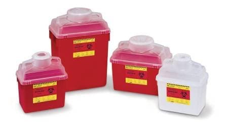 MCK54652801 - Becton Dic Multi-purpose Sharps Container 1-Piece 17.5H X 12.5W X 8.5D Inch 6 Gallon Red Base Funnel Lid