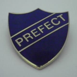 Prefect Enamel School Shield Badge - Blue