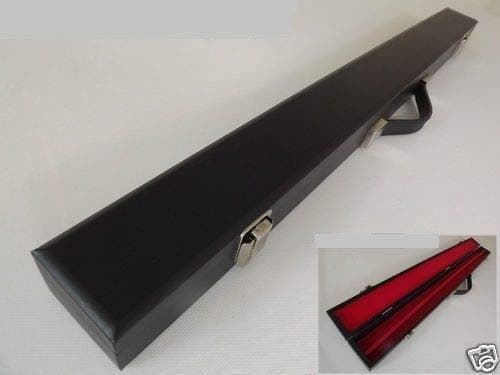 Black Hard Cue Case For 57" 2 Piece Pool Snooker Billiards Cues - Red Interior