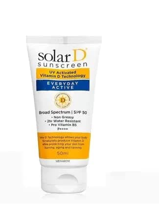 Solar D Everyday Active Sunscreen With SPF50 UV Activated Vitamin D technology 50ml