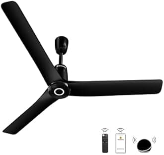 Aris Contour Smart 1200mm Voice Controlled BLDC Ceiling Fan with Remote |BEE 5 star|Best-in-class Air Flow |Silent Operation| Designer Fan | Free Installation |5 Year Warranty |Midnight Black