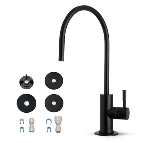 iSpring GA3-ORB Drinking Water Faucet for Kitchen Sink with 3/8" Connector, Heavy Duty Lead-Free Reverse Osmosis Faucet for RO System, Non-Air Gap 100% Stainless Steel RO Faucet, Oil Rubbed Finish