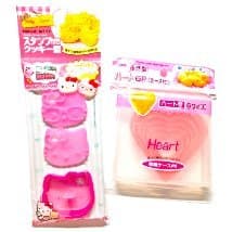 Plastic Cookie Heart Cutter 6 Piece And Hello Kitty Cutter 1 / stamp 3 Shapes Set