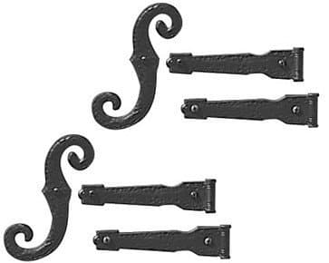 Windowbox Decorative Hinge Set with Shutter Dogs for Vinyl shutters