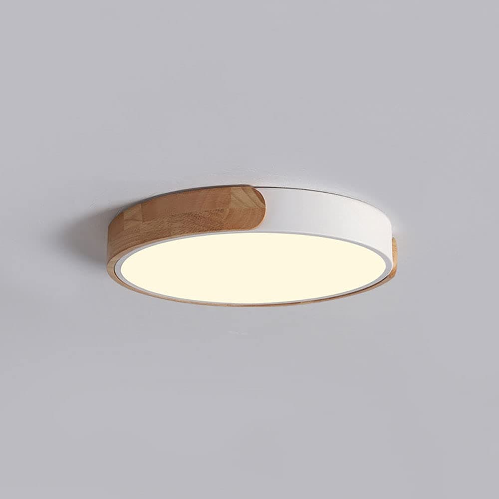 WFZRXFC Nordic Simple Round Color LED Flush Mount Ceiling Light With Wood Decoration Ceiling Lamp White Light 6000K Is Not Adjustable Ceiling Lighting Ultra-thin 2.36 Inches Lighting Fixture