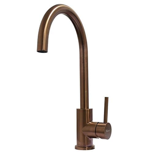 TRYWELL Brushed Bar Prep Kitchen Sink Faucet with Single Handle, Modern Lead Free One Hole Outdoor Bar Sink Faucet, T304 Solid Stainless Steel, Rose Gold